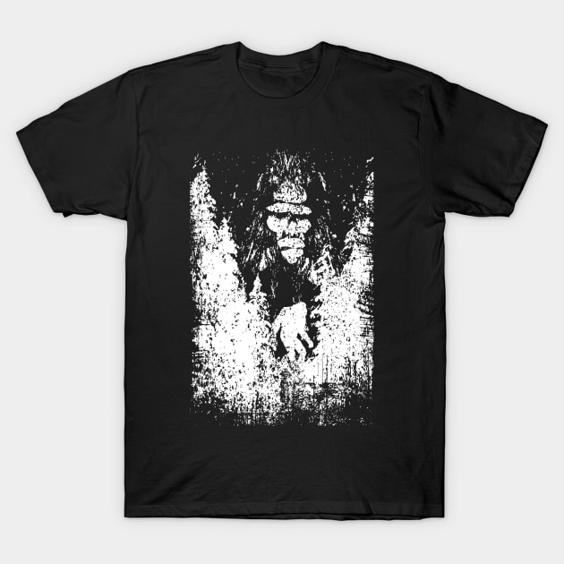 Bigfoot Silhouette Retro Sasquatch T-Shirt by Tesszero